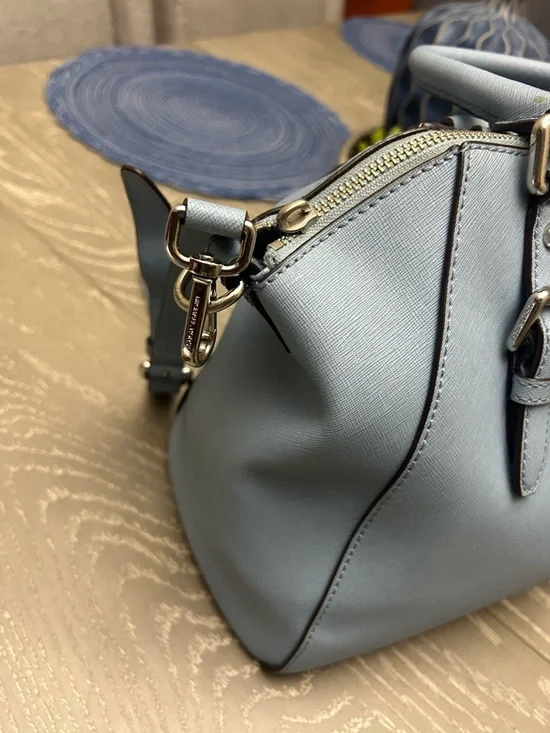 Michael Kors Powder Blue Saffiano Leather Satchel with Detachable Strap - Picture 5 of 10